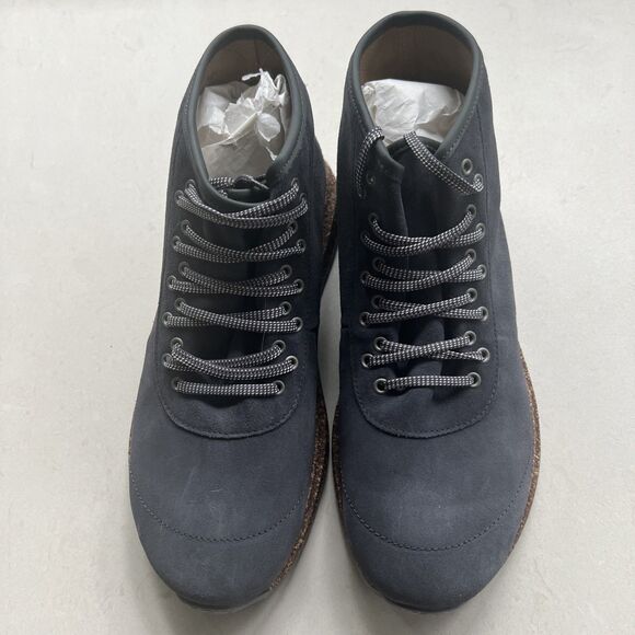 NEW Birkenstock Atlin Suede Boots Size 41 US W10, M8 Graphite Lace Up Ankle Boot - Picture 2 of 8